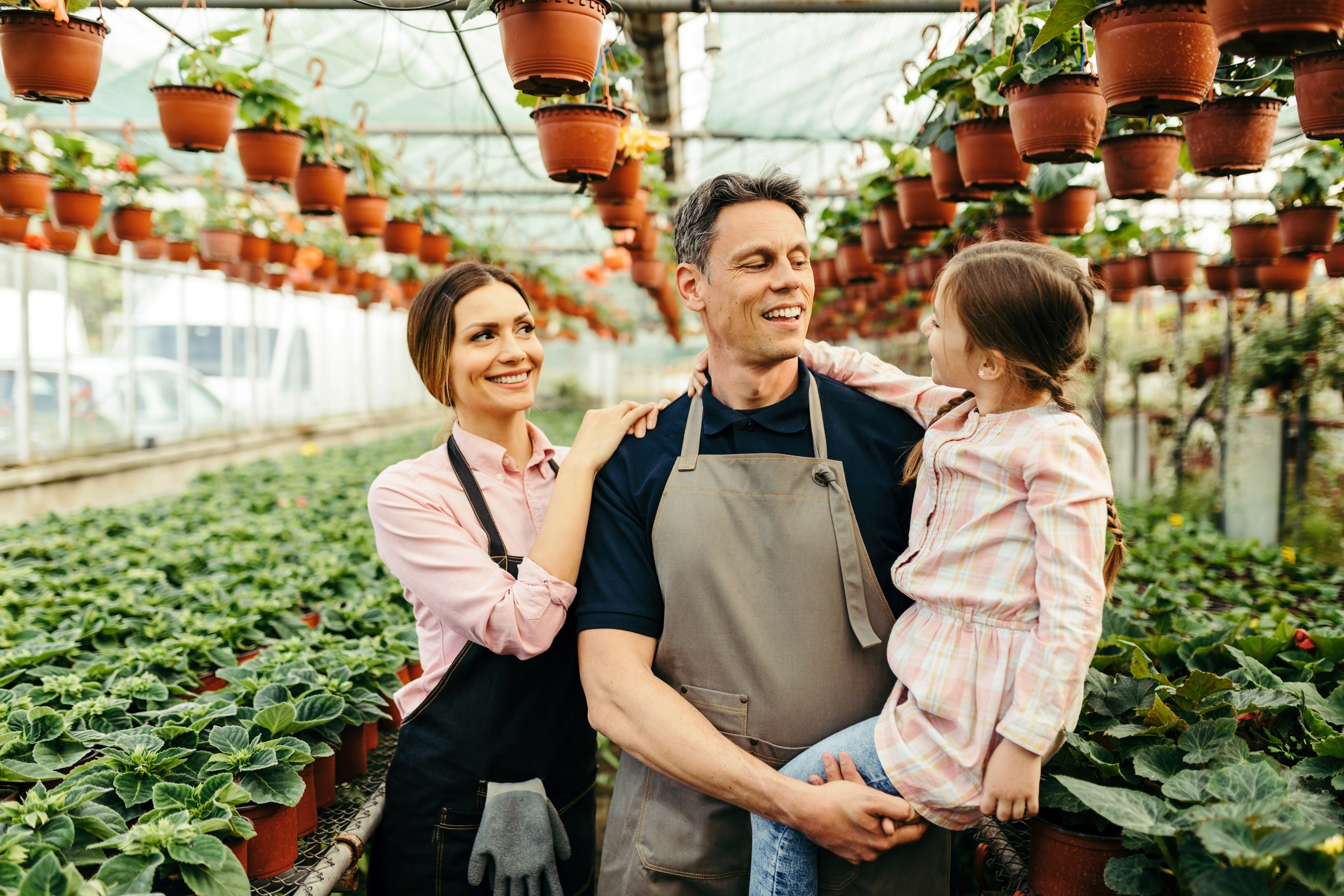 Family visiting the FairGrow greenhouse