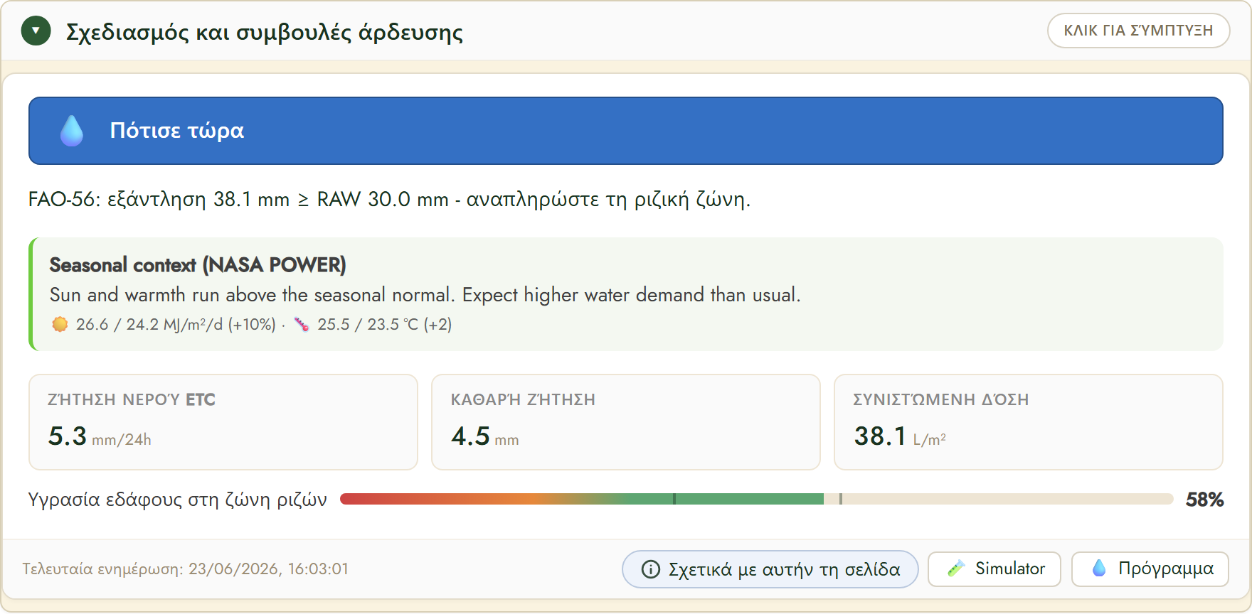 FairGrow irrigation planning and advice