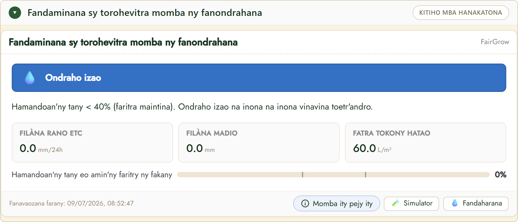 Fandrindrana sy torohevitra fanondrahana FairGrow